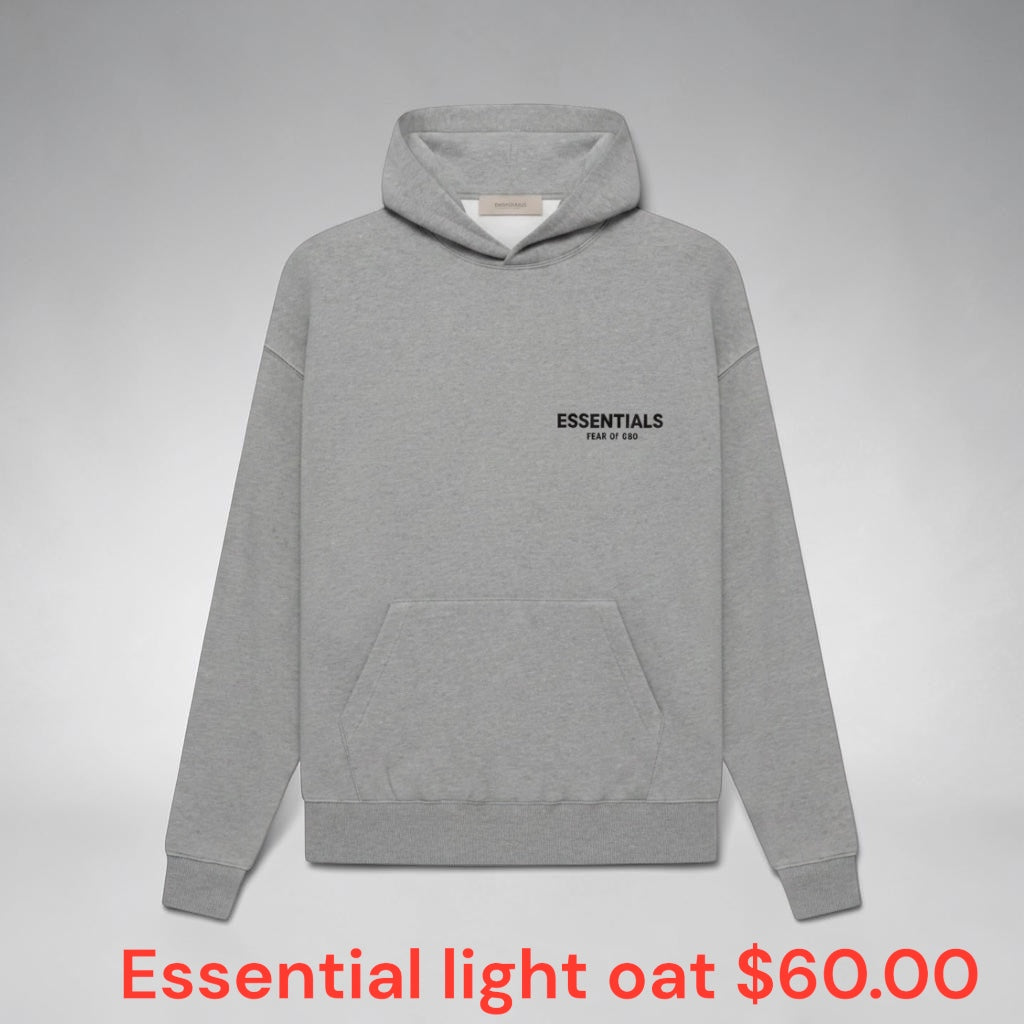 Ligh oat essential hoodie