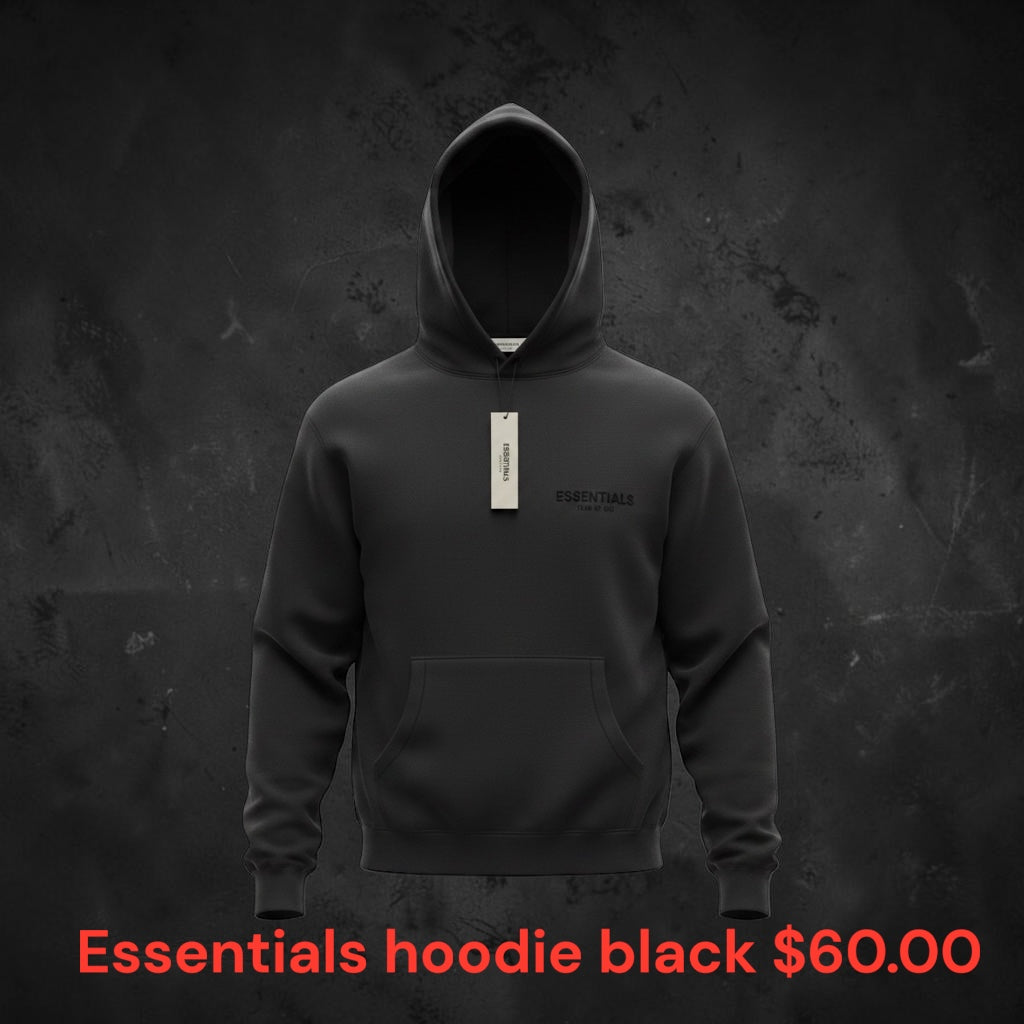 Black essentials hoodie